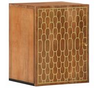 Ordellia Armoire murale de salle de bain en bois de manguier massif 38 x 33 x 48 cm avec motif sculpté à la main, montage mural, espace de rangement pour salle de bain, meuble de salle de bain, lavabo