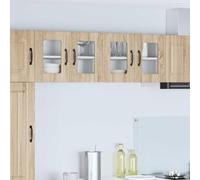 Ordellia Armoire Murale en Bois d ingénierie Porto chêne Sonoma, vitrine de Cuisine 60 x 31 x 40 cm, 2 Portes et 2 étagères, Rangement Vaisselle pour Salle à Manger