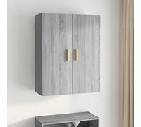 Ordellia Armoire Murale Suspendue Sonoma Gris en Bois d ingenerie 69,5x34x90 cm, 3 Compartiments pour Buffet vaisselier Rangement Cuisine entrée Salon, optimise l Espace Mural