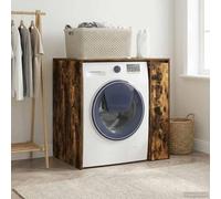 Ordellia Armoire pour machine à laver en chêne fumé 87 x 60 x 89 cm, imperméable, 2 compartiments, 1 porte avec charnières, espace de rangement pour salle de bain et intérieur