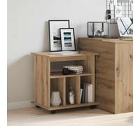 Ordellia Armoire roulante chêne Artisanal en Bois d’ingénierie 60x45x60 cm, Meuble Rangement avec étagères, casier sur roulettes verrouillables, pour Bureau Chambre Salon Garage