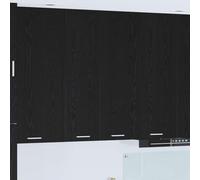 Ordellia Armoire Suspendue chêne Noir en Bois d’ingénierie 60 x 31 x 100 cm avec 2 Portes, Rangement Cuisine intérieur, Grand Espace pour Vaisselle ustensiles