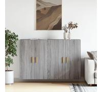 Ordellia Armoires murales 2 pcs en Bois d ingénierie Sonoma Gris, 69,5 x 34 x 90 cm chacune, Fixations murales pour Rangement Mural et