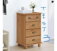 Ordellia ASKIM Commode à tiroirs marron en pin massif, 45,8 x 40 x 79 cm, 5 tiroirs, espace de rangement pour vêtements, rangement pour salon, chambre à coucher et couloir