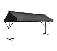Ordellia Auvent autoportant, 500 x 300 cm, anthracite, cadre en acier résistant aux intempéries, protection UV, imperméable, avec manivelle, idéal pour jardin, terrasse, balcon et ombre extérieure