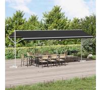 Ordellia Auvent autoportant, anthracite, 6 x 3 m, polyester avec revêtement PU, réglable, résistant aux intempéries et imperméable, idéal pour jardin, terrasse, balcon, ombre extérieure et protection