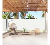 Ordellia Auvent latéral rétractable crème 180x1000 cm avec Toile Polyester résistante UV, Protection Soleil et Pluie, Store extérieur inclinable avec manivelle
