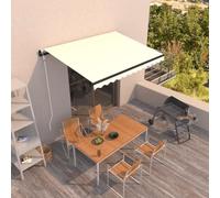 Ordellia Auvent rétractable Automatique 400x300 cm crème, Store banne motorisé en Aluminium Enduit, Toile Polyester PU résistante, Protection Ombre Pluie Vent pour terrasse Balcon Jardin Patio