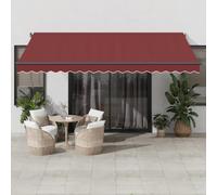 Ordellia Auvent rétractable Automatique Bordeaux avec LED 450 x 350 cm, Store auvent motorisé en Aluminium Anthracite, banne Pare Soleil pour terrasse Balcon Jardin Patio Protection Ombre Pluie Vent