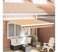 Ordellia Auvent rétractable jaune et orange 300 x 250 cm avec protection UV, hydrofuge, bras articulé, idéal pour balcon, terrasse et jardin, montage facile, tissu durable et cadre en métal