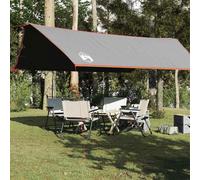 Ordellia Bâche en tissu Oxford 210D gris et orange 500 x 294 cm imperméable avec revêtement PU et œillets pour camping, extérieur, trekking, protection contre la pluie et le vent
