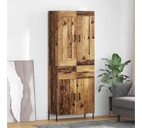 Ordellia Bahut Enfilade 2 pièces en Bois d ingénierie Ancien, 69,5 x 34 x 180 cm, 4 Portes à charnières, Rangement Vaisselle pour Salon Salle à Manger