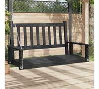 Ordellia Balancelle de jardin avec chaînes en métal noir en bois de sapin massif, balançoire de jardin pour terrasse et balcon, banc de balançoire résistant aux intempéries avec suspension réglable