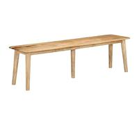 Ordellia Banc 160 x 40 x 45 cm en bois massif de manguier avec 5 % de lasure blanche pour couloir, garde-robe jusqu'à 110 kg pour manger et discuter
