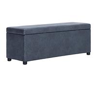 Ordellia Banc avec compartiment de rangement 116 cm gris aspect daim, banc rembourré et banc coffre pour couloir, salon, chambre à coucher, entrée et vestiaire, espace de rangement sous rabat