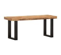 Ordellia Banc de 110 cm en bois massif de manguier rugueux et acier, banc de couloir de style industriel, 110 x 35 x 46 cm, pour salon, couloir, entrée et garde-robe