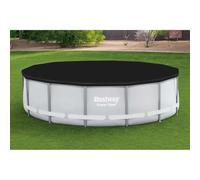 Ordellia Bestway Couverture de Piscine Flowclear 396 cm en PVC Noir avec Trous de Drainage et Corde de Fixation pour Piscine Hors Sol de 396 cm diamètre, Protection Hiver été et Entretien