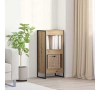 Ordellia Bibliothèque 40 x 30 x 86,5 cm en Bois d’ingénierie chêne Artisan, Pieds Acier, Armoire à Livres Industrielle avec Rangement pour Salon Bureau