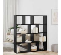 Ordellia Bibliothèque chêne Noir en Bois d’ingénierie 132 x 29 x 141,5 cm, Meuble rayonnage à 12 étagères, Rangement classeur pour Salon, Bureau et Chambre
