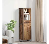 Ordellia Bibliothèque en Bois Ancien 43 x 36 x 150,5 cm Bois d ingénierie Armoire à Livres avec tiroir Porte Pieds en Acier pour Salon Bureau