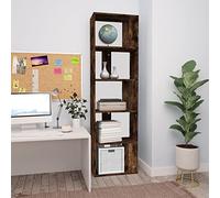 Ordellia Bibliothèque étagère chêne fumé en Bois d'ingénierie 45x24x160 cm Meuble de Rangement pour Livres, DVD, Manga, Salon, Bureau, cloison intérieure