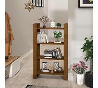 Ordellia Bibliothèque étagère Meuble en Bois de pin Massif Marron Miel 80x35x125 cm sans Dos, Rangement pour Livres, CD DVD Manga, cloison de séparation, Fixation Murale