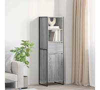 Ordellia Bibliothèque Gris Sonoma 43 x 36 x 150,5 cm Bois d ingénierie avec tiroir et Porte Armoire de Rangement Industrielle pour Salon, Bureau