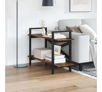 Ordellia Bibliothèque Industrielle chêne fumé en Bois d ingénierie, 100 x 33,5 x 64 cm, avec Cadre Acier, 2 étagères pour Rangement Livres et déco loft
