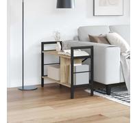 Ordellia Bibliothèque Industrielle chêne Sonoma 75 x 30 x 58,5 cm en Bois d’ingénierie avec Cadre Acier, 3 étagères, pour Salon Bureau étude Rangement Livres