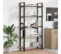 Ordellia Bibliothèque Industrielle chêne Sonoma en Bois d ingénierie 100 x 33,5 x 178 cm avec 5 étagères, Cadre Acier, rayonnage pour Livres Dossier et déco loft