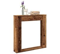 Ordellia Bordure de cheminée aspect bois vieilli, 100 x 20 x 100 cm, étagère pour cheminée électrique, flammes LED, support mural, facile d'entretien, charge de 30 kg