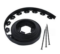 Ordellia Bordure de pelouse flexible en PE de 10 m avec 30 piquets pour aménagement de jardin, délimitation de pelouse, création de courbes et contours extérieurs
