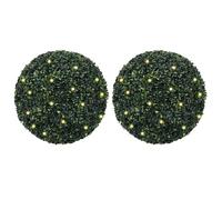 Ordellia Boules de buis artificielles avec lumières LED solaires Vertes 52 cm pour décoration extérieur intérieur Jardin terrasse avec Guirlande Lumineuse à énergie Solaire