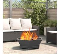 Ordellia Brasero noir en acier - 75 x 75 x 28 cm - 9,8 kg - Pour terrasse et jardin - Pour la chaleur, la décoration et les soirées conviviales