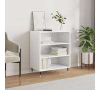 Ordellia Buffet Blanc 57 x 35 x 70 cm en Bois d’ingénierie et Pieds en Fer, Rangement Portes tiroirs pour Salon Salle à Manger, bahut pour Vaisselle et décor