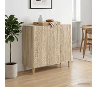 Ordellia Buffet chêne Sonoma 89 x 34,5 x 80 cm en Bois d’ingénierie, bahut avec 2 étagères et 3 Portes, Rangement Cuisine Salon pour Vaisselle et décor