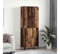 Ordellia Buffet Enfilade 2 pcs en Bois d ingénierie Bois Ancien, 69,5 x 34 x 180 cm, 4 Portes à charnières Rangement Salon Salle à Manger pour Vaisselle