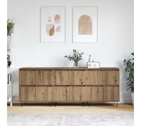 Ordellia Buffet Enfilade 3 pièces chêne Artisanal, Meuble Rangement Salon Salle à Manger, 4 Portes, Bois d’ingénierie, Pieds en épingle, 60 x 35 x 70 cm, pour entrée et Bureau