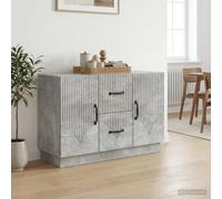 Ordellia Buffet Gris béton 89 x 34,5 x 57 cm en Bois d ingénierie avec 2 tiroirs, 2 Portes pivotantes 90°, Rangement pour Salon Salle à Manger Cuisine, Usage intérieur Hiver