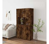 Ordellia Buffet Haut chêne fumé en Bois d ingénierie, Dimensions 80 x 33 x 70 cm, Rangement Mural pour Salon Salle à Manger Cuisine entrée Couloir
