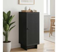 Ordellia Buffet Noir en Bois d ingénierie 33 x 34,5 x 90 cm avec 2 étagères et Porte à 90°, Rangement pour Salon Salle à Manger Cuisine entrée Couloir Chambre Bureau