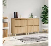 Ordellia Buffets 2 pièces chêne Sonoma 60 x 35 x 70 cm Bois d’ingénierie, bahut avec 4 Compartiments, Rangement Salon Salle à Manger pour Vaisselle et décor