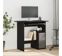 Ordellia Bureau chêne Noir Compact 80x45x74 cm en Bois d'ingénierie avec Espace de Rangement, Ergonomique, idéal pour étude, télétravail, Gaming ou Chambre, réglable en Hauteur pour Assis Debout