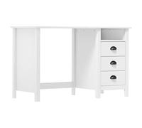Ordellia Bureau Hill en Bois de pin Massif 120x50x74 cm avec 3 tiroirs et étagère pour Bureau Chambre d'étude adapté pour Ordinateur PC Gamer télétravail Espace de Rangement Compact