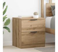 Ordellia Cabinet de Chevet 2 pc chêne Artisanal en Bois d’ingénierie, 45 x 39 x 50 cm, 2 tiroirs, Rangement Compact pour Chambre, lit, Salon, Support Lampe et Livre