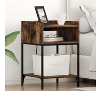 Ordellia Cabinet de Chevet 2 pcs chêne fumé 40 x 40 x 61 cm en Bois métal, Table Chevet Nuit avec étagère Rangement Chambre lit Salon, Meuble appoint Compact pour Lampe réveil Livre