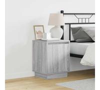 Ordellia Cabinet de Chevet en Bois d ingénierie Gris 2 pcs, 39 x 34,5 x 50 cm, avec Porte à charnière et guirlandes LED USB pour Chambre et Lecture au lit