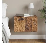 Ordellia Cabinet de Chevet Mural Bois Ancien, Table Chevet Nuit compacte 49 x 34,5 x 20 cm, Meuble appoint avec tiroir Rangement, étagère Chambre lit Salon, Support Lampe réveil Livre, Gain Place