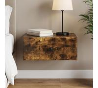 Ordellia Cabinet de Chevet Mural en chêne fumé, Meuble appoint Compact 49 x 34,5 x 20 cm, Table Chevet Nuit avec tiroir, Rangement étagère, Support Lampe et Livre pour Chambre, Salon, Enfant