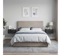 Ordellia Cabinet de Chevet Mural Noir en Bois d ingénierie, Lot de 2, 34,5 x 33 x 20 cm, Table Chevet Nuit avec tiroir Rangement et étagère, Support Lampe et Livre Gain Place pour Chambre lit Salon